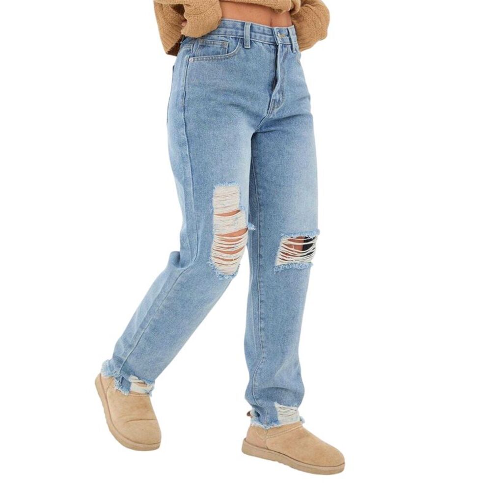 I Saw It First Womens/Ladies Cotton Denim Jeans / Blue